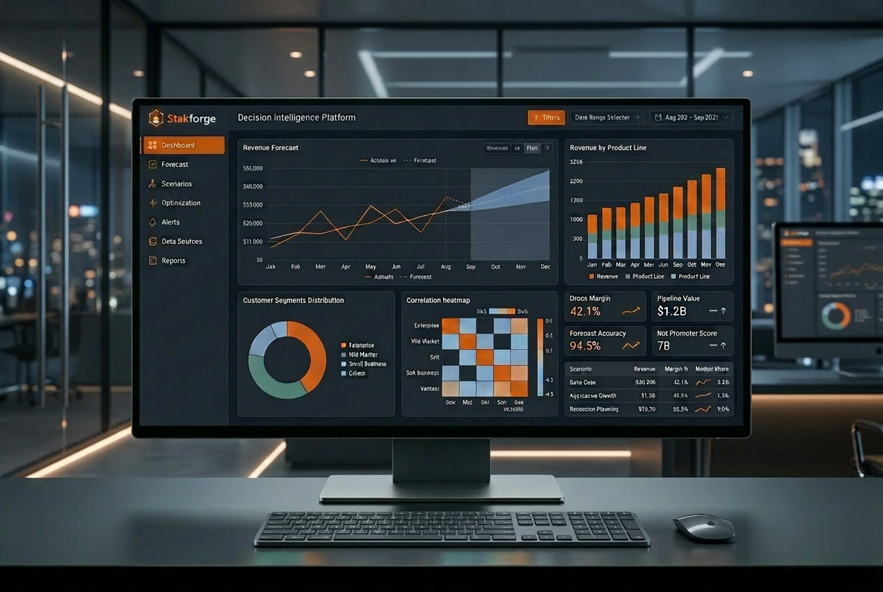 Stakforge decision intelligence platform dashboard